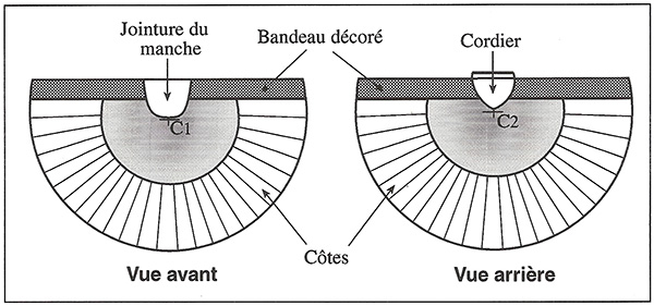Dessin Cotes Veena de Tanjore